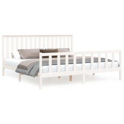 vidaXL Estructura de cama con cabecero madera de pino blanco 200x200cm