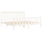 vidaXL Estructura de cama con cabecero madera de pino blanco 200x200cm vidaXL Estructura de cama con cabecero madera de pino blanco 200x200cm
