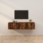 vidaXL Muebles para TV de pared 2 uds roble ahumado 80x34,5x40 cm vidaXL Muebles para TV de pared 2 uds roble ahumado 80x34,5x40 cm