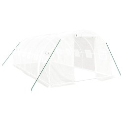 vidaXL Invernadero con estructura de acero blanco 18 m² 6x3x2 m