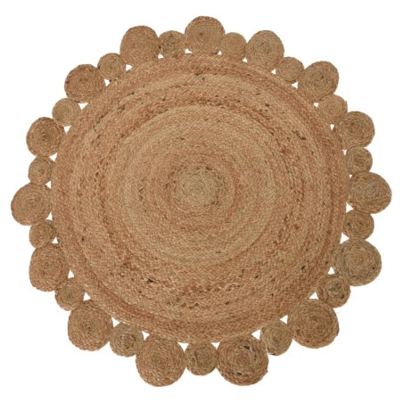 H&S Collection Alfombra con borde de flores natural 90 cm
