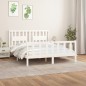 vidaXL Estructura de cama con cabecero madera pino blanco 160x200 cm vidaXL Estructura de cama con cabecero madera pino blanco 160x200 cm
