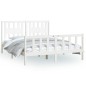 vidaXL Estructura de cama con cabecero madera pino blanco 160x200 cm vidaXL Estructura de cama con cabecero madera pino blanco 160x200 cm