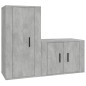 vidaXL Set de muebles de TV 2 pzas madera contrachapada gris hormigón vidaXL Set de muebles de TV 2 pzas madera contrachapada gris hormigón