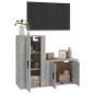 vidaXL Set de muebles de TV 2 pzas madera contrachapada gris hormigón vidaXL Set de muebles de TV 2 pzas madera contrachapada gris hormigón