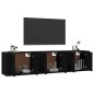 vidaXL Muebles para TV de pared 3 uds negro 57x34,5x40 cm vidaXL Muebles para TV de pared 3 uds negro 57x34,5x40 cm