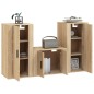 vidaXL Set de muebles para TV 3 pzas madera contrachapada roble sonoma vidaXL Set de muebles para TV 3 pzas madera contrachapada roble sonoma