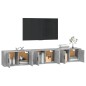 vidaXL Muebles para TV de pared 3 uds gris hormigón 80x34,5x40 cm vidaXL Muebles para TV de pared 3 uds gris hormigón 80x34,5x40 cm