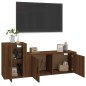 vidaXL Set de muebles para TV 2 pzas madera contrachapada roble marrón vidaXL Set de muebles para TV 2 pzas madera contrachapada roble marrón