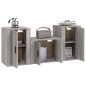 vidaXL Set de muebles para TV 3 pzas madera contrachapada gris Sonoma