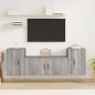 vidaXL Set de muebles para TV 3 pzas madera contrachapada gris Sonoma
