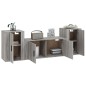 vidaXL Set de muebles para TV 3 pzas madera contrachapada gris Sonoma