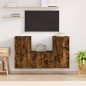 vidaXL Set de muebles de TV 3 pzas madera contrachapada roble ahumado vidaXL Set de muebles de TV 3 pzas madera contrachapada roble ahumado