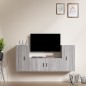 vidaXL Set de muebles para TV 3 pzas madera contrachapada gris Sonoma vidaXL Set de muebles para TV 3 pzas madera contrachapada gris Sonoma