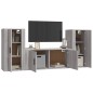 vidaXL Set de muebles para TV 3 pzas madera contrachapada gris Sonoma vidaXL Set de muebles para TV 3 pzas madera contrachapada gris Sonoma