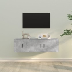 vidaXL Set de muebles de TV 2 pzas madera contrachapada gris hormigón