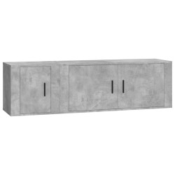 vidaXL Set de muebles de TV 2 pzas madera contrachapada gris hormigón