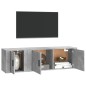 vidaXL Set de muebles de TV 2 pzas madera contrachapada gris hormigón