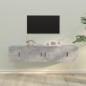 vidaXL Set de muebles de TV 3 pzas madera contrachapada gris hormigón