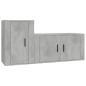 vidaXL Set de muebles de TV 2 pzas madera contrachapada gris hormigón
