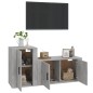 vidaXL Set de muebles de TV 2 pzas madera contrachapada gris hormigón