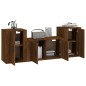 vidaXL Set de muebles para TV 3 pzas madera contrachapada roble marrón vidaXL Set de muebles para TV 3 pzas madera contrachapada roble marrón