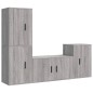 vidaXL Set de muebles para TV 4 pzas madera contrachapada gris Sonoma
