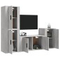 vidaXL Set de muebles para TV 4 pzas madera contrachapada gris Sonoma
