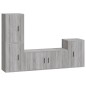 vidaXL Set de muebles para TV 4 pzas madera contrachapada gris Sonoma