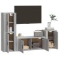 vidaXL Set de muebles para TV 4 pzas madera contrachapada gris Sonoma