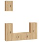 vidaXL Set de muebles para TV 5 pzas madera contrachapada roble Sonoma vidaXL Set de muebles para TV 5 pzas madera contrachapada roble Sonoma