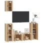 vidaXL Set de muebles para TV 5 pzas madera contrachapada roble Sonoma vidaXL Set de muebles para TV 5 pzas madera contrachapada roble Sonoma