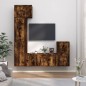 vidaXL Set de muebles de TV 5 pzas madera contrachapada roble ahumado vidaXL Set de muebles de TV 5 pzas madera contrachapada roble ahumado