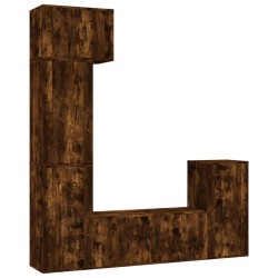 vidaXL Set de muebles de TV 5 pzas madera contrachapada roble ahumado