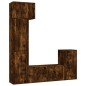 vidaXL Set de muebles de TV 5 pzas madera contrachapada roble ahumado vidaXL Set de muebles de TV 5 pzas madera contrachapada roble ahumado