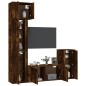 vidaXL Set de muebles de TV 5 pzas madera contrachapada roble ahumado vidaXL Set de muebles de TV 5 pzas madera contrachapada roble ahumado