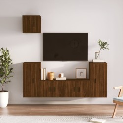 vidaXL Set de muebles para TV 5 pzas madera contrachapada roble marrón