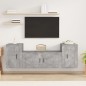 vidaXL Set de muebles de TV 3 pzas madera contrachapada gris hormigón vidaXL Set de muebles de TV 3 pzas madera contrachapada gris hormigón