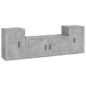 vidaXL Set de muebles de TV 3 pzas madera contrachapada gris hormigón vidaXL Set de muebles de TV 3 pzas madera contrachapada gris hormigón