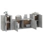 vidaXL Set de muebles de TV 3 pzas madera contrachapada gris hormigón vidaXL Set de muebles de TV 3 pzas madera contrachapada gris hormigón