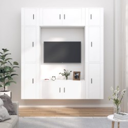 vidaXL Set de muebles para TV 8 piezas madera contrachapada blanco