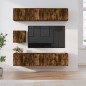 vidaXL Set de muebles de TV 7 pzas madera contrachapada roble ahumado vidaXL Set de muebles de TV 7 pzas madera contrachapada roble ahumado