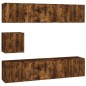 vidaXL Set de muebles de TV 7 pzas madera contrachapada roble ahumado vidaXL Set de muebles de TV 7 pzas madera contrachapada roble ahumado