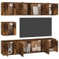 vidaXL Set de muebles de TV 7 pzas madera contrachapada roble ahumado vidaXL Set de muebles de TV 7 pzas madera contrachapada roble ahumado