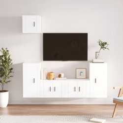 vidaXL Set de muebles para TV 5 piezas madera contrachapada blanco