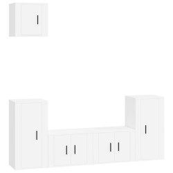 vidaXL Set de muebles para TV 5 piezas madera contrachapada blanco