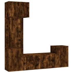 vidaXL Set de muebles de TV 5 pzas madera contrachapada roble ahumado