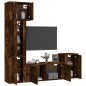 vidaXL Set de muebles de TV 5 pzas madera contrachapada roble ahumado vidaXL Set de muebles de TV 5 pzas madera contrachapada roble ahumado