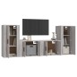 vidaXL Set de muebles para TV 4 pzas madera contrachapada gris Sonoma vidaXL Set de muebles para TV 4 pzas madera contrachapada gris Sonoma