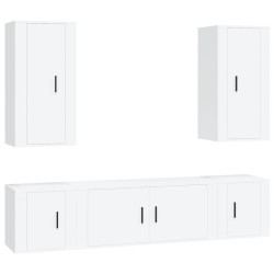 vidaXL Set de muebles para TV 5 piezas madera contrachapada blanco